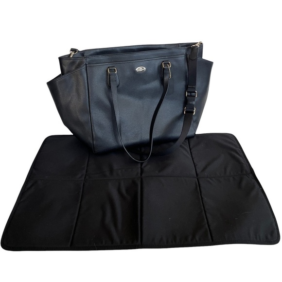 Coach Black Leather Diaper Bag with Changing Pad - Picture 11 of 11